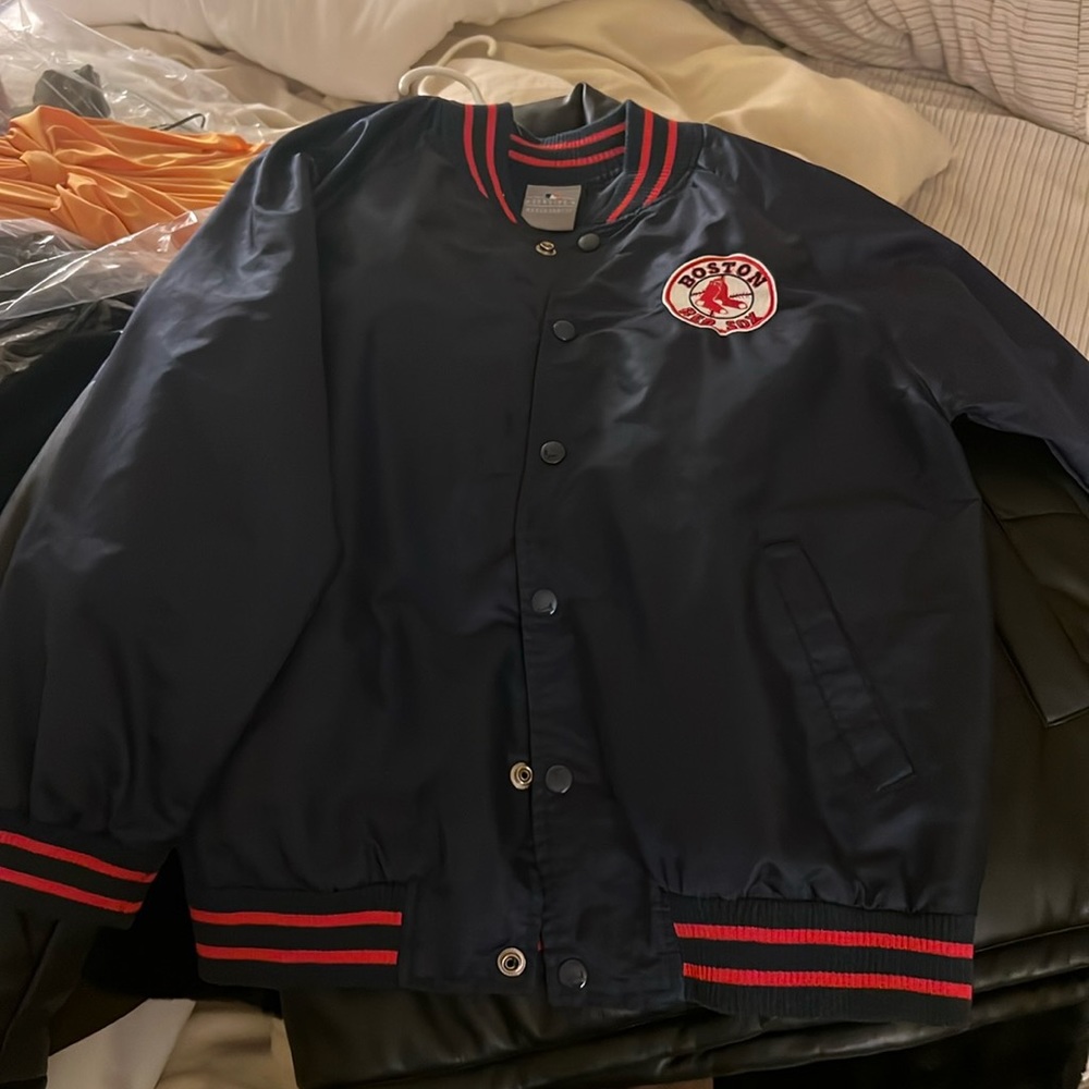 Boston Red Sox nylon “satin” zip up jacket size small unisex